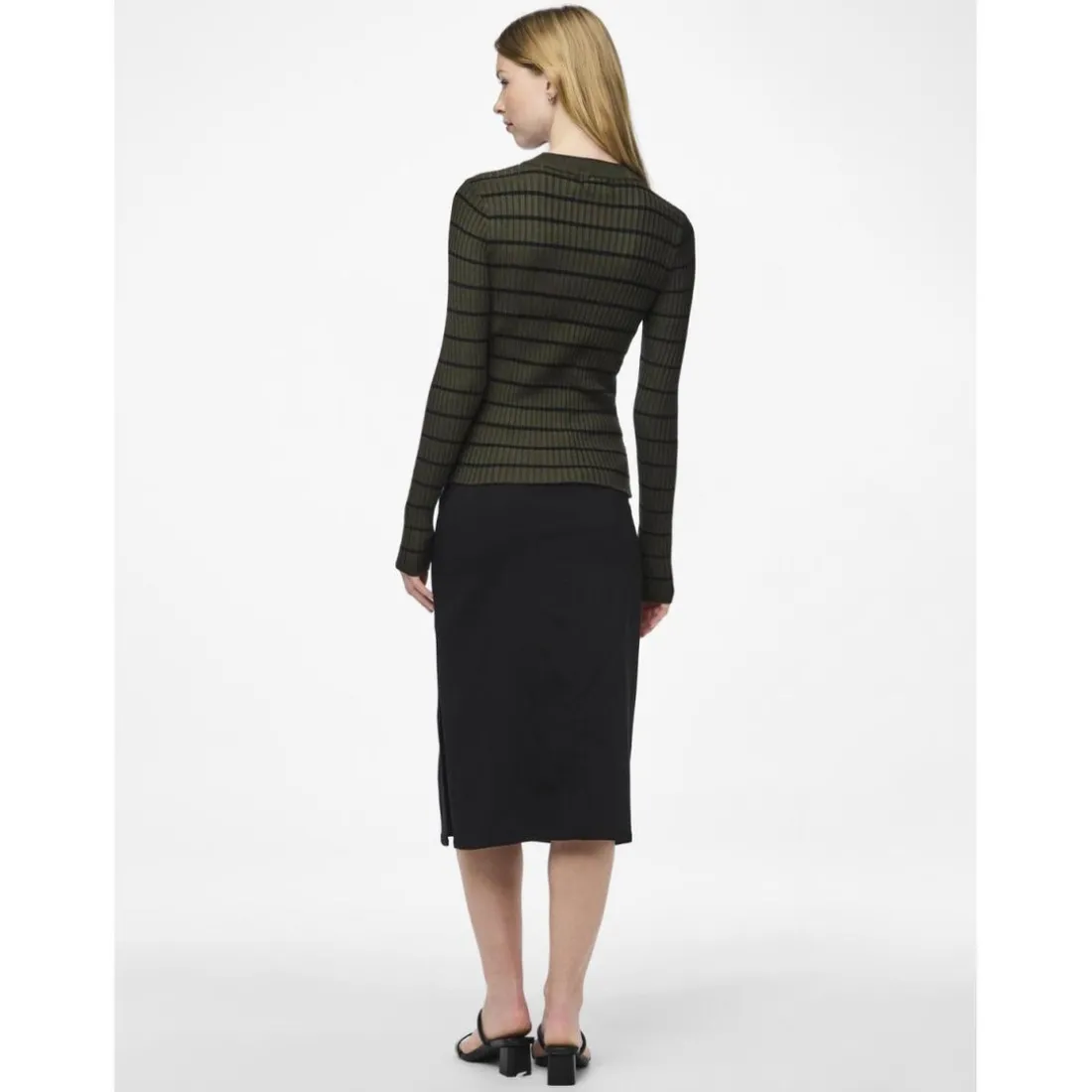 Pull à maille en viscose Crista rayures vert Daisy