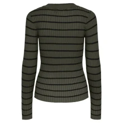 Pull à maille en viscose Crista rayures vert Daisy