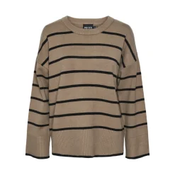 Pull à maille en viscose Mathilde rayures gris Ria