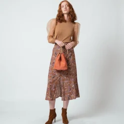 Pull avec manches transparentes Albane en viscose beige