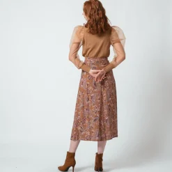 Pull avec manches transparentes Albane en viscose beige