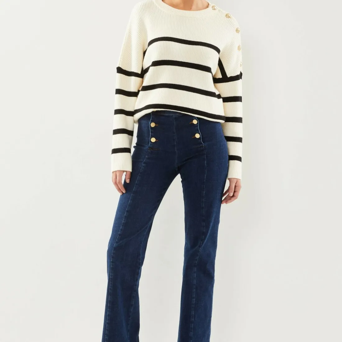 Pull CELIAN - Ecru/Noir en viscose