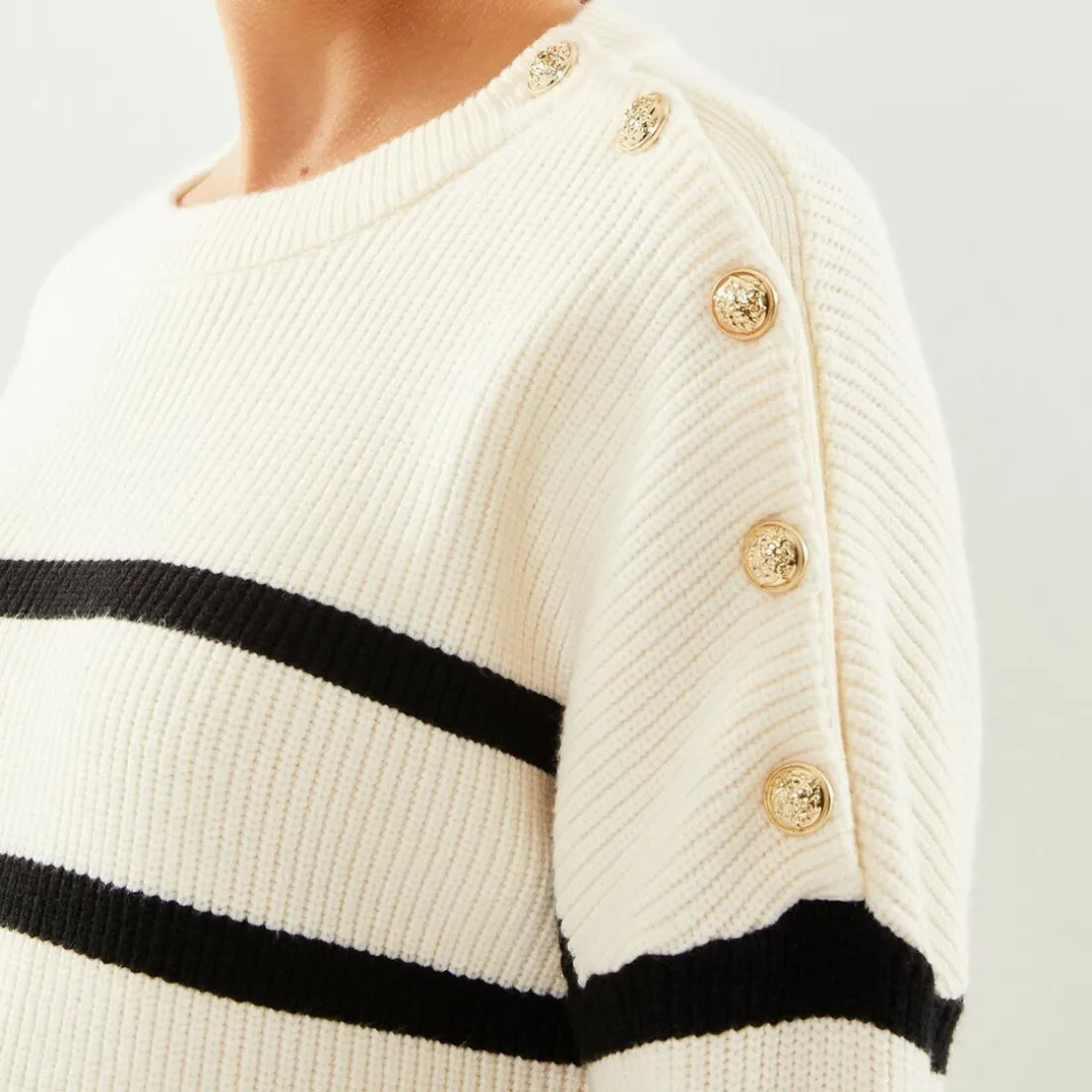 Pull CELIAN - Ecru/Noir en viscose
