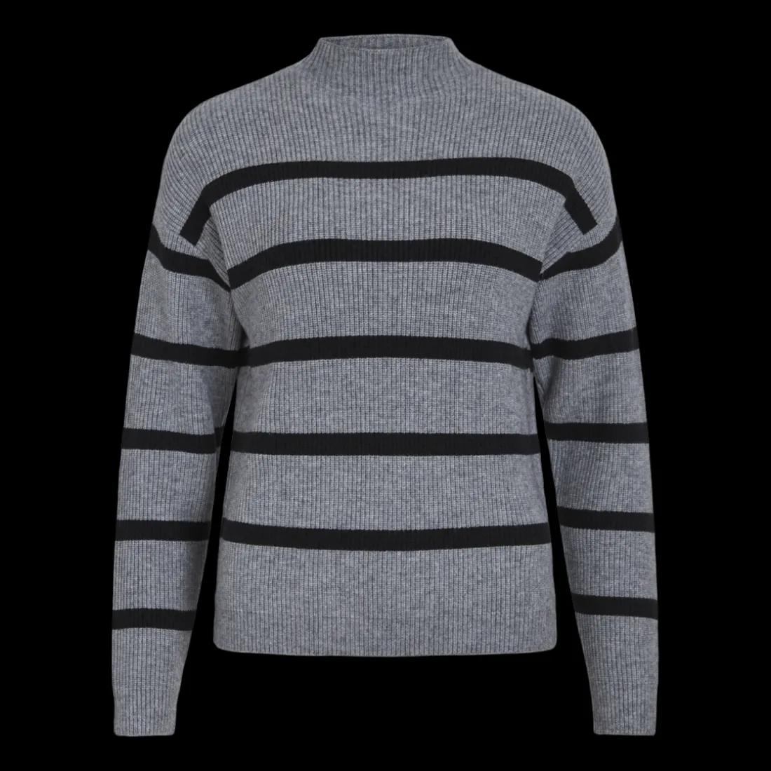 Pull col haut gris