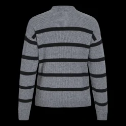 Pull col haut gris