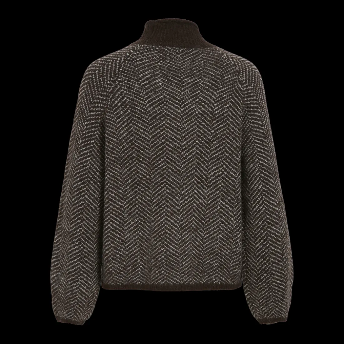 Pull col haut marron foncé