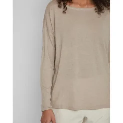 Pull col rond marron clair Alma