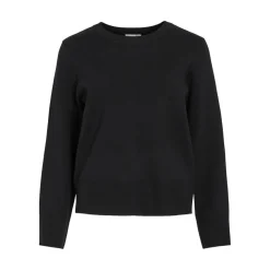 Pull col rond noir Elise en viscose