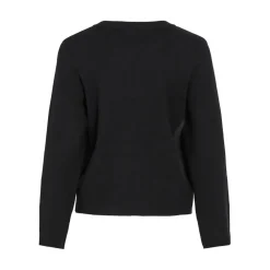 Pull col rond noir Elise en viscose