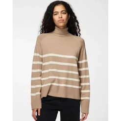 Pull col roulé en viscose Sia marron