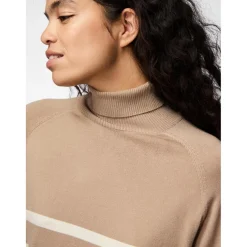 Pull col roulé en viscose Sia marron