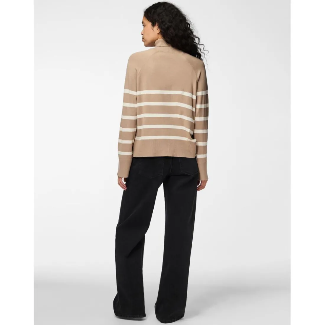 Pull col roulé en viscose Sia marron