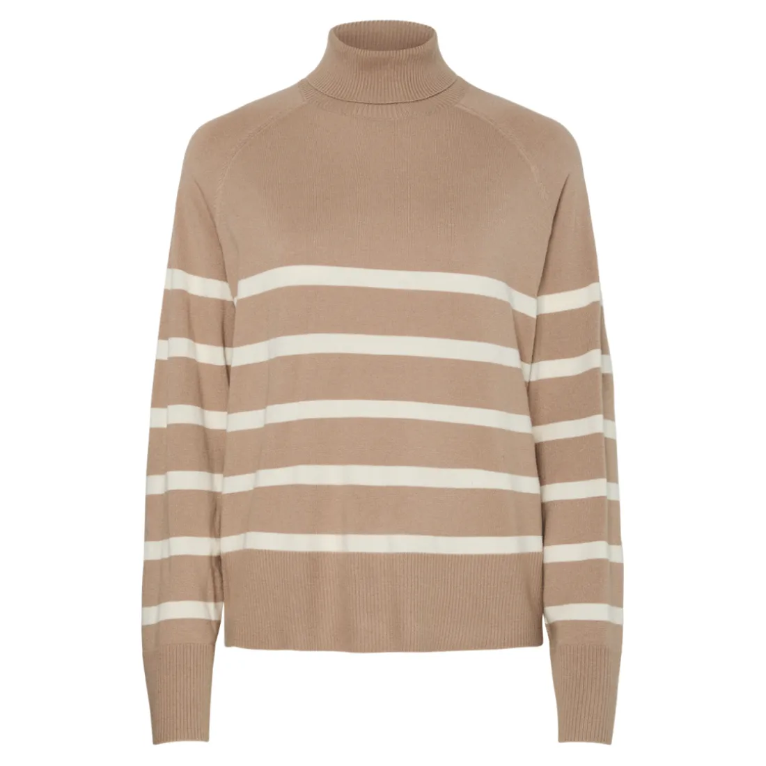 Pull col roulé en viscose Sia marron