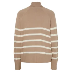 Pull col roulé en viscose Sia marron