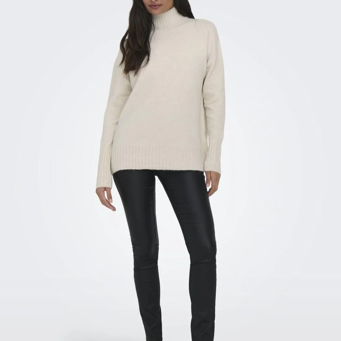 Pull col roulé manches longues Gabriel gris clair Tess