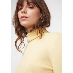 Pull col roule femme ZOE en cachemire jaune