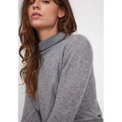 Pull col roule femme ZOE en cachemire gris fonce
