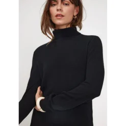 Pull col roule femme ZOE en cachemire noir