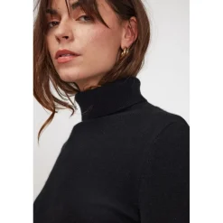 Pull col roule femme ZOE en cachemire noir