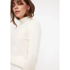Pull col roule femme ZOE en cachemire ecru