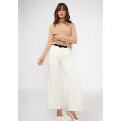 Pull col roule femme ZOE en cachemire beige