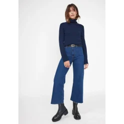 Pull col roule femme ZOE en cachemire bleu marine