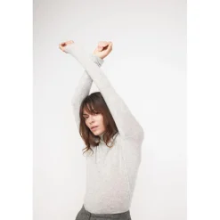 Pull col roule femme ZOE en cachemire gris perle