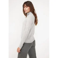 Pull col roule femme ZOE en cachemire gris perle