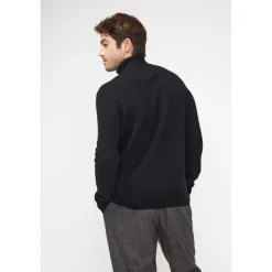 Pull col zippe montant homme ZALMAN en cachemire noir
