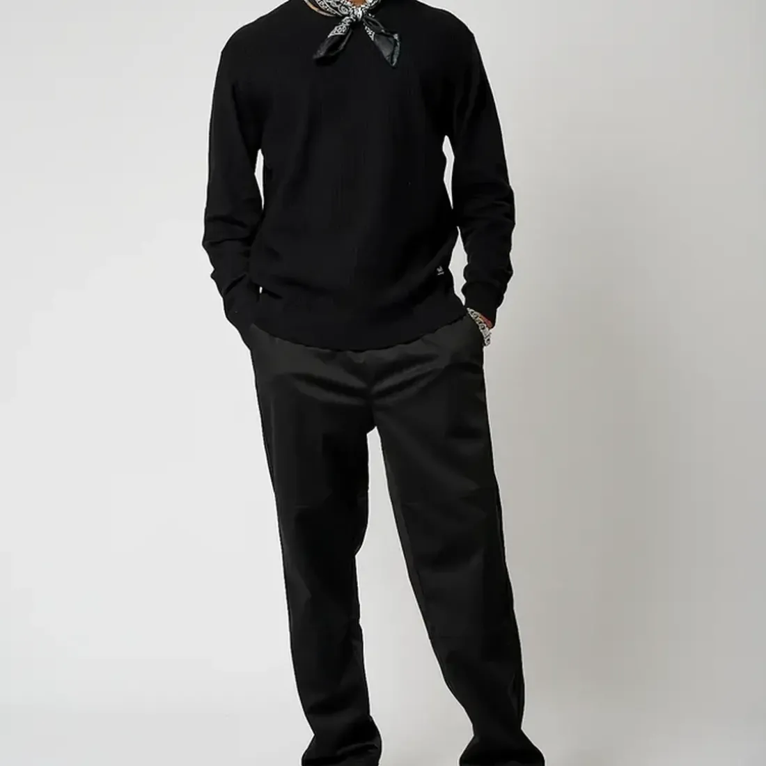 Pull en coton LEWIS Black noir