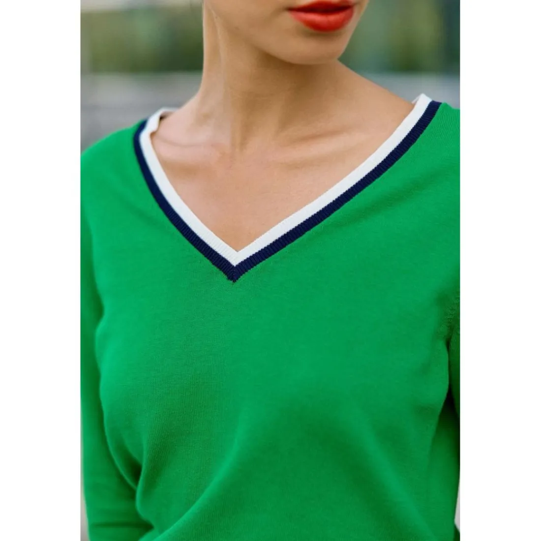 Pull en coton MANON vert