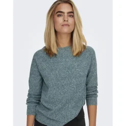 Pull en maille à manches longues bleu océan Bree