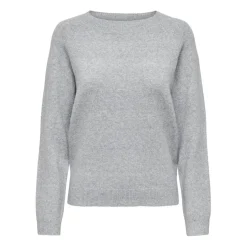 Pull en maille à manches longues gris clair Yael