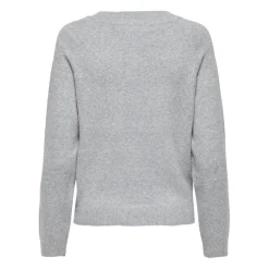 Pull en maille à manches longues gris clair Yael