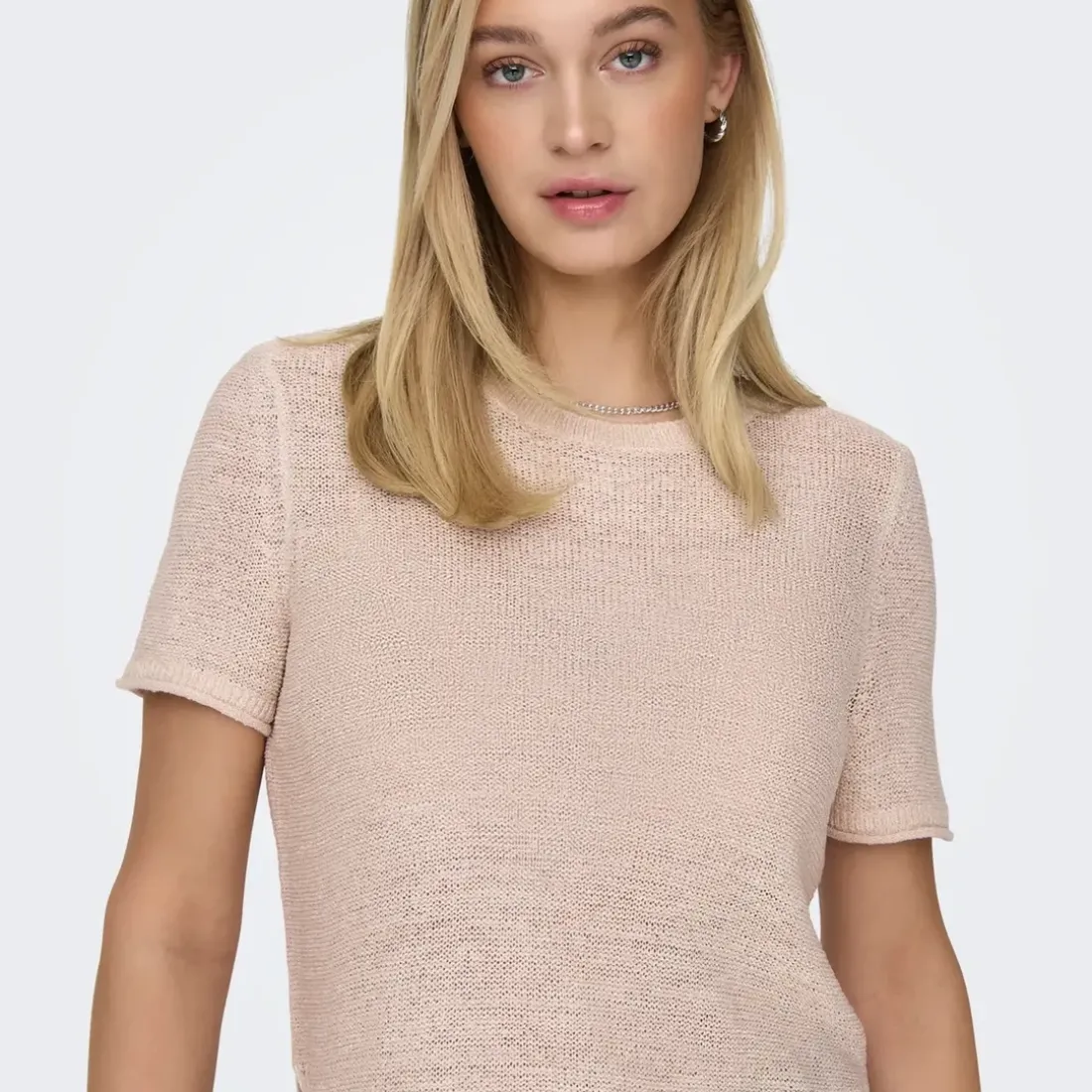 Pull en maille beige bleu stone Alia