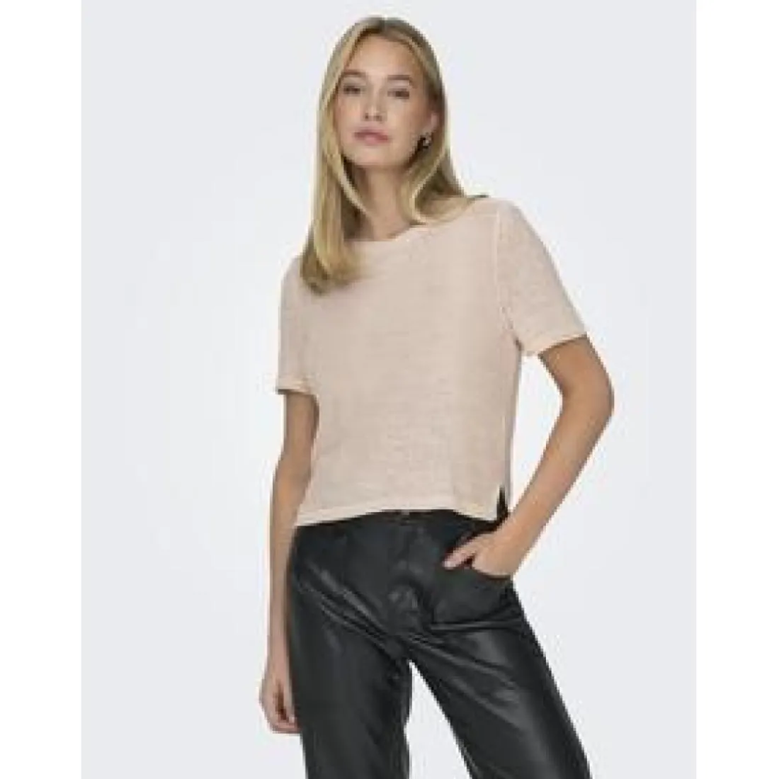 Pull en maille beige bleu stone Alia