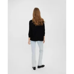 Pull en maille Col bateau Manches 3/4 Large noir