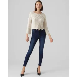 Pull en maille Col bateau Manches 3/4 Court gris