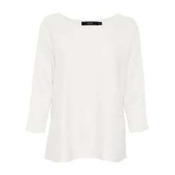 Pull en maille Col bateau Manches 3/4 blanc