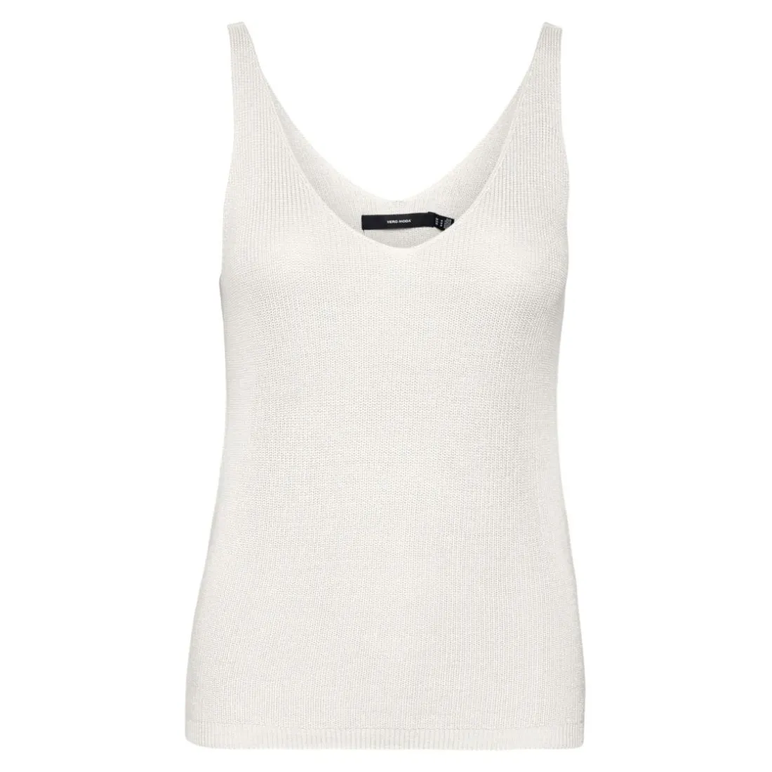 Pull en maille col en v sans manches blanc Page