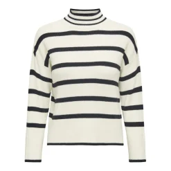 Pull en maille col haut col haut blanc Ana