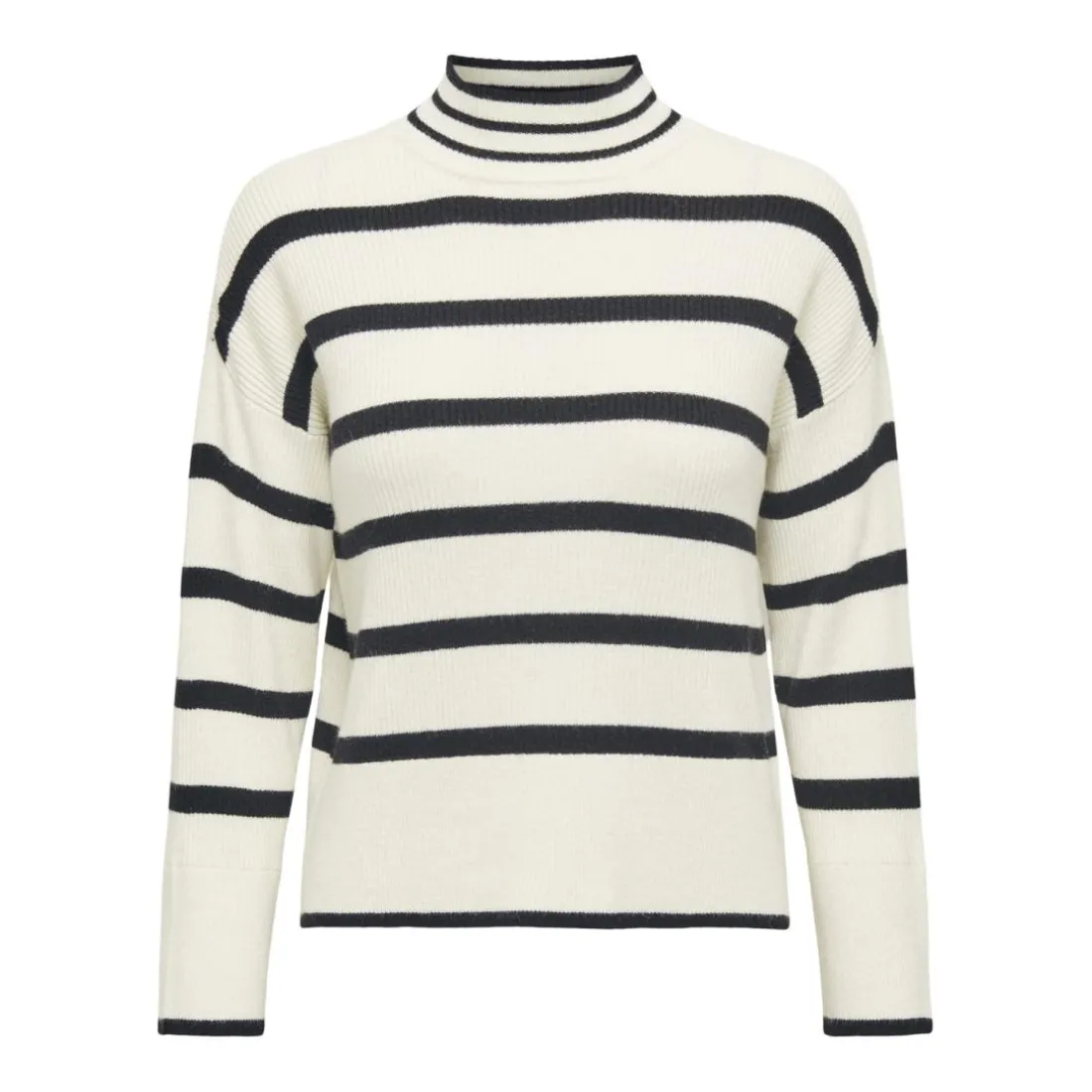 Pull en maille col haut col haut blanc Ana