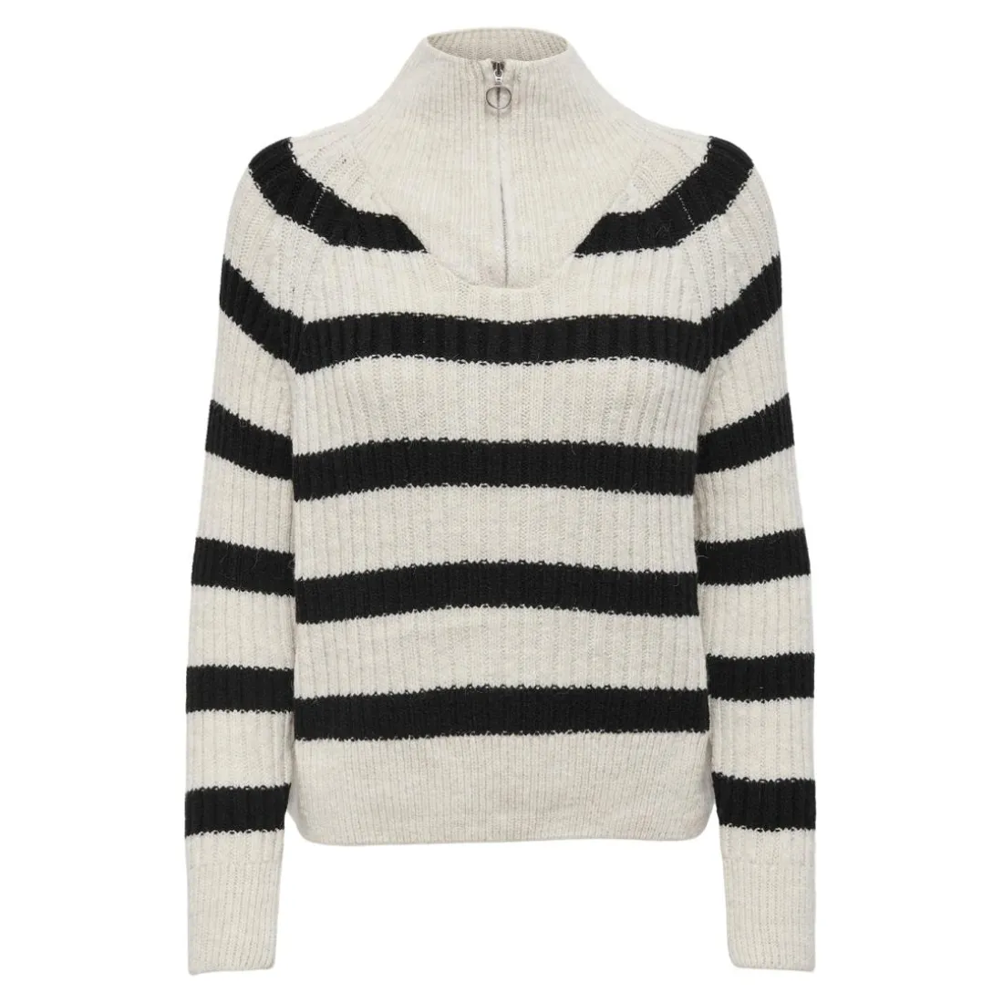 Pull en maille col haut col haut gris clair Sofia