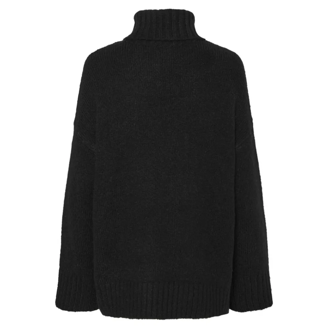Pull en maille col montant noir Beth