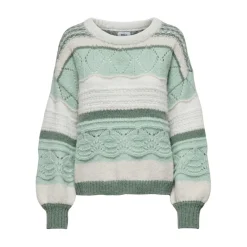 Pull en maille col rond col rond vert clair Ines