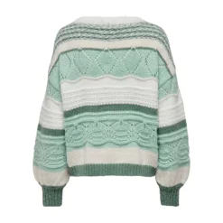 Pull en maille col rond col rond vert clair Ines