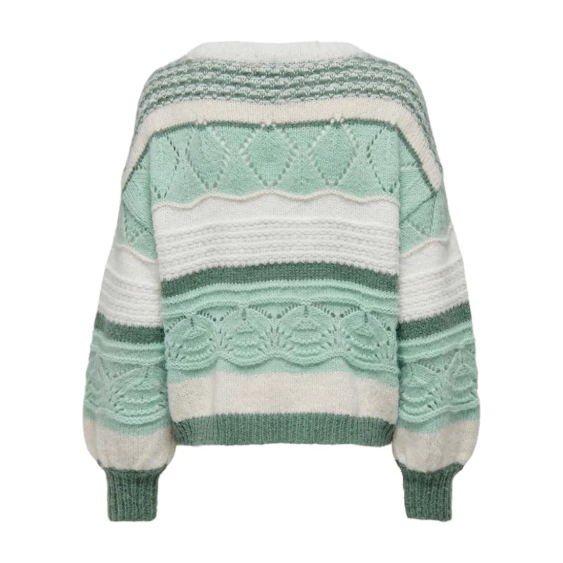 Pull en maille col rond col rond vert clair Ines
