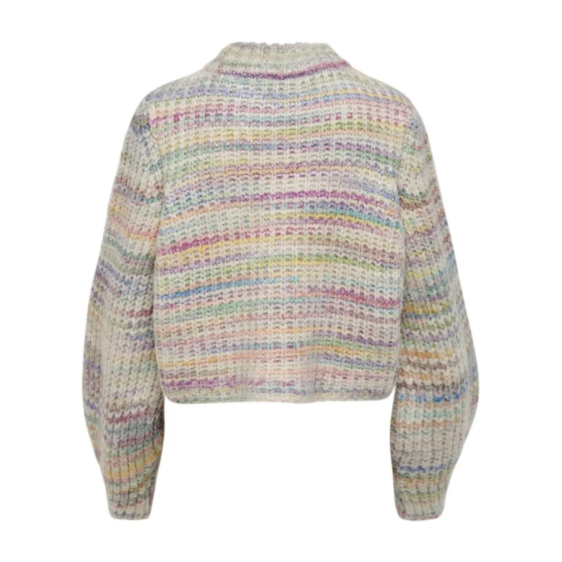 Pull en maille col rond col rond gris clair Lola