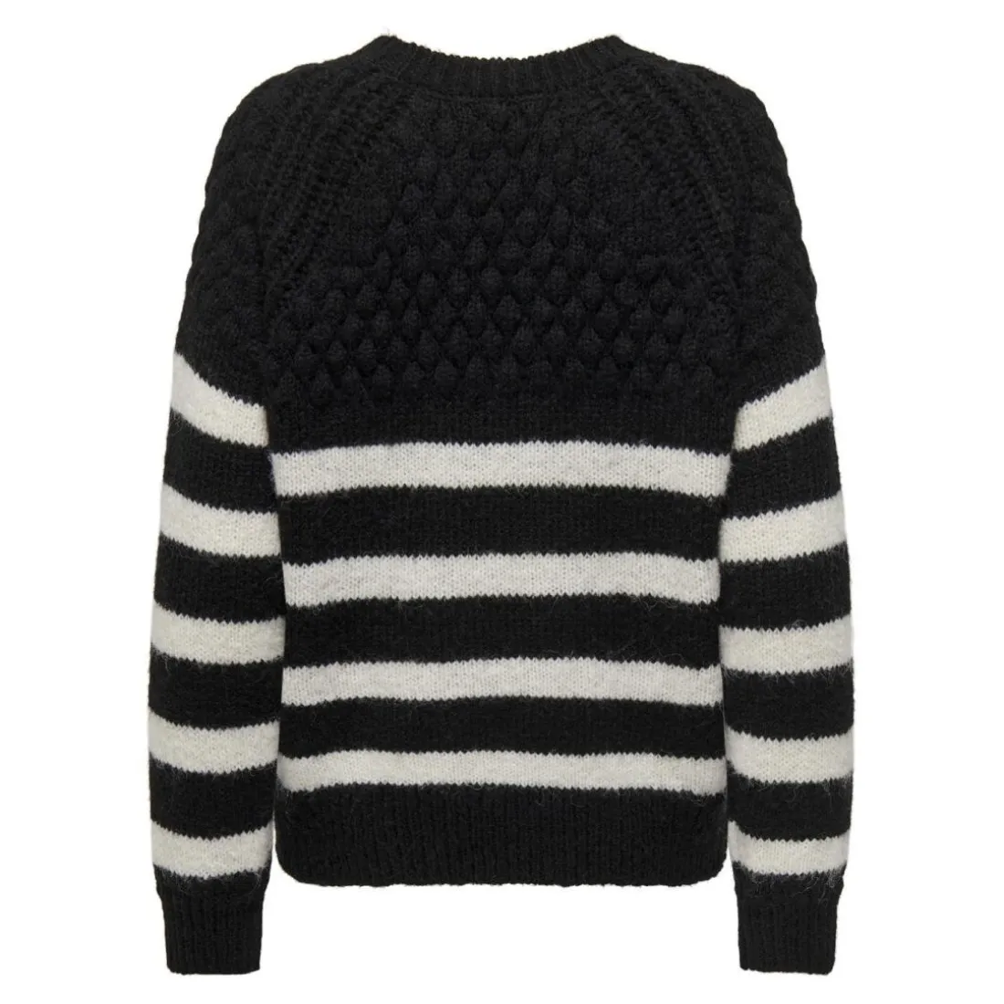 Pull en maille col rond col rond noir Lena