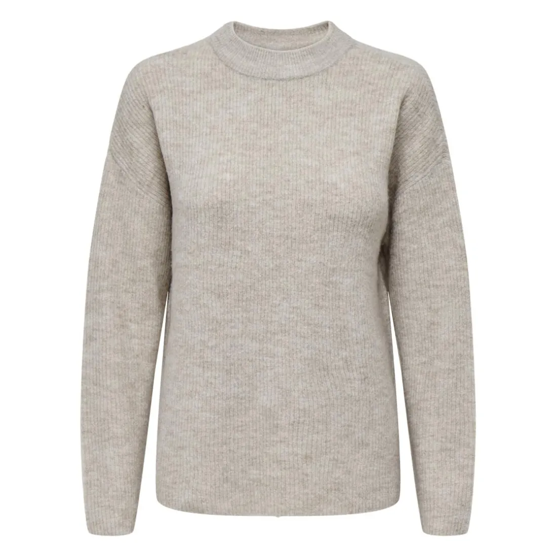 Pull en maille col rond col rond gris clair Ruth